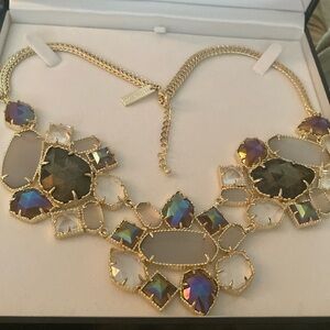 Kendra Scott variegated stones gold necklace